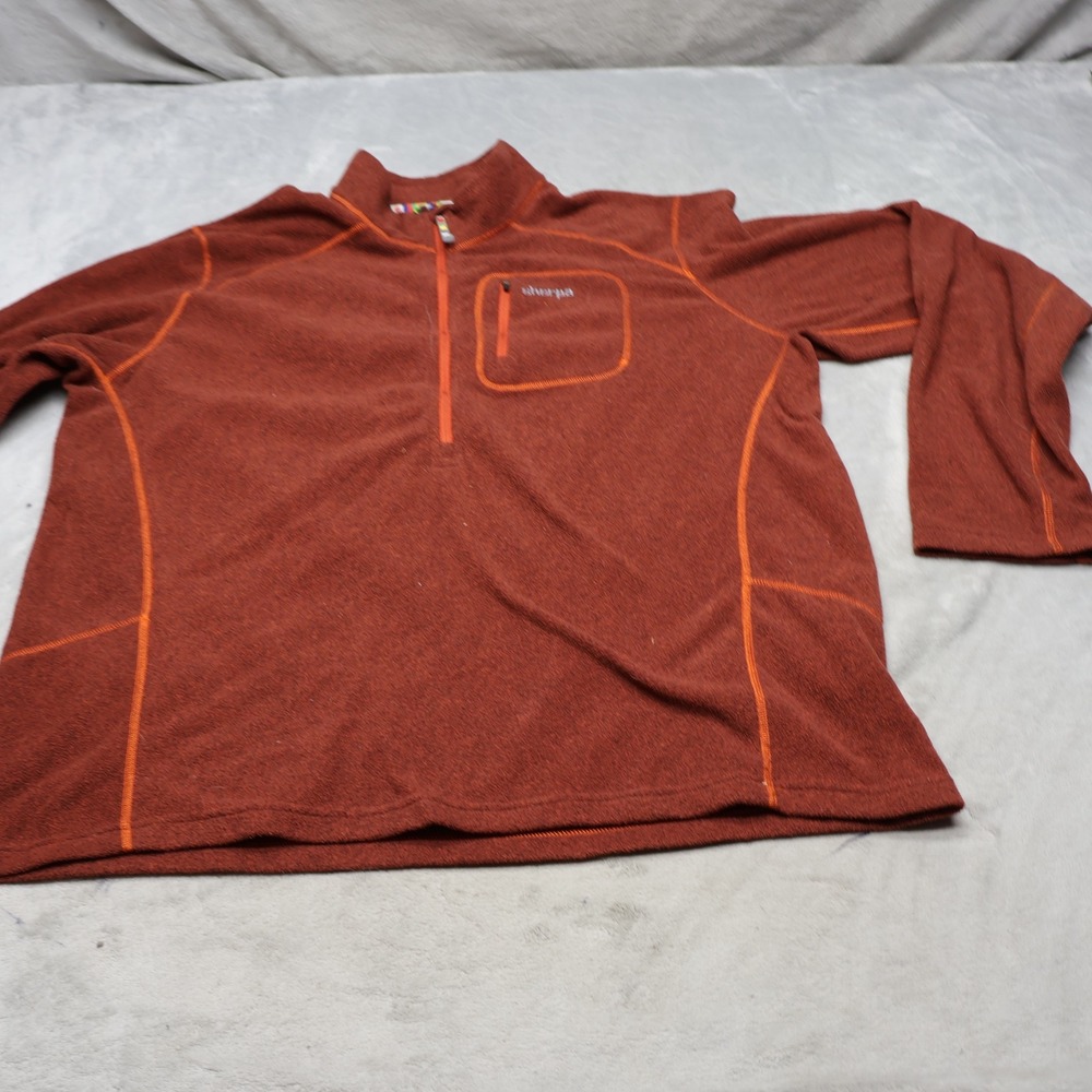 Sherpa Sweater Mens XXL Brown‎ Karma Fleece 1/4 Zip Pullover Technical Midlayer